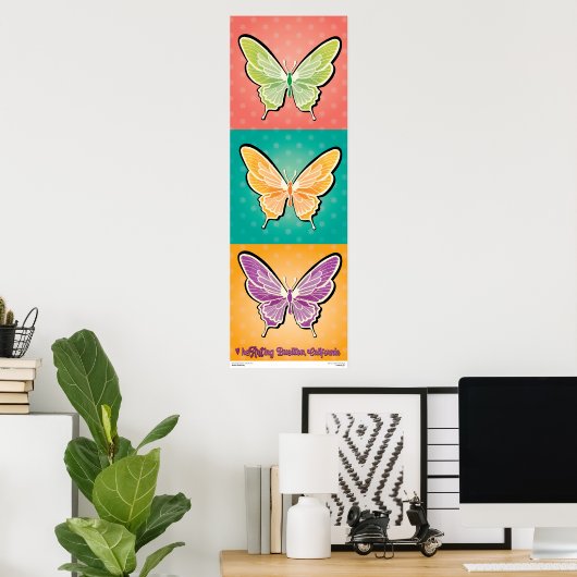 Poster - Pop Vlinders - Buellton.Art (Thuiskantoor)