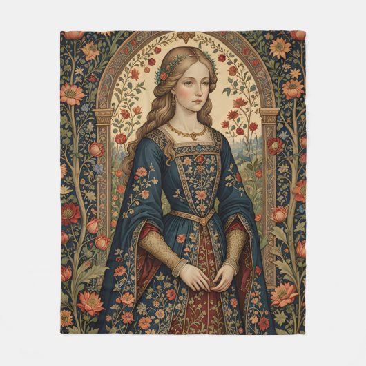 Poster Portrait Dame Fleece Deken (Voorkant)