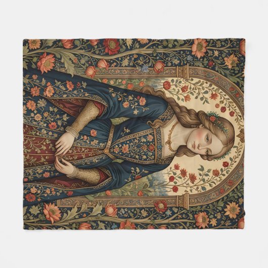 Poster Portrait Dame Fleece Deken (Voorkant (Horizontaal))