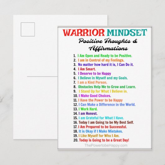 Poster positieve bevingen - indset voor binnenkome briefkaart (Voorkant / Achterkant)