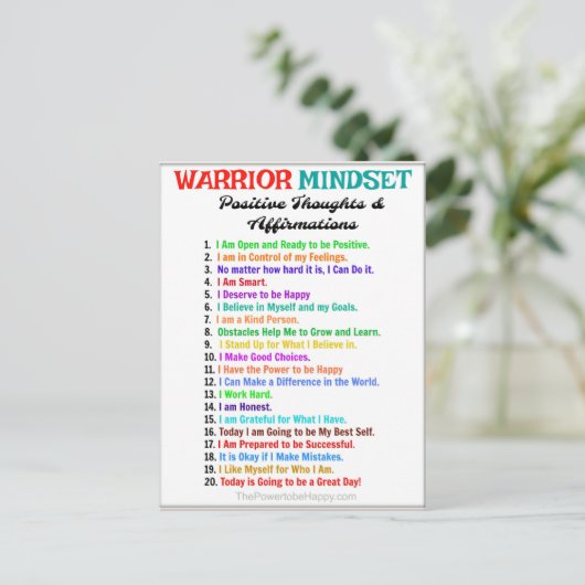 Poster positieve bevingen - indset voor binnenkome briefkaart (Staand voorkant)