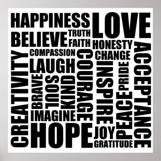 Poster Positieve woorden (Voorkant)