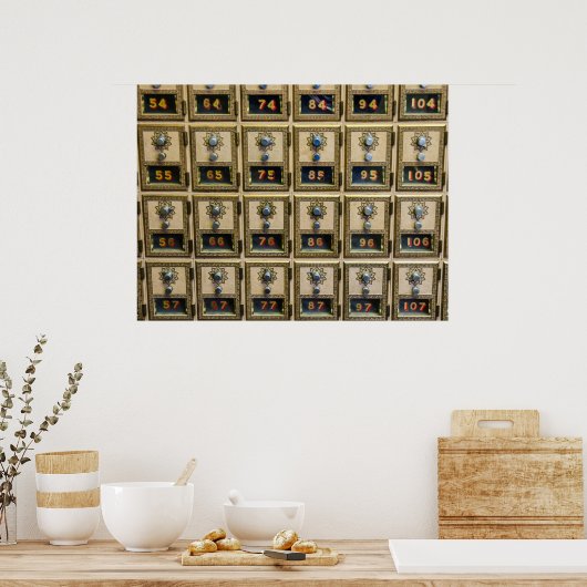 Poster Postcombinatiestakken (Keuken)