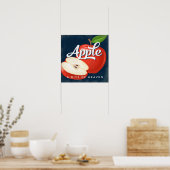 Poster Poster Vintage fruitlabel appel (Keuken)