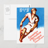 poster Praag 1937 Briefkaart (Voorkant / Achterkant)