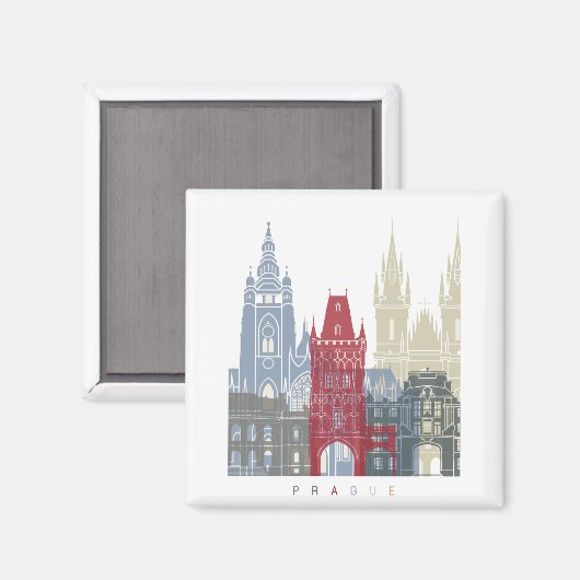 Poster Prague skyline Magneet (Voorkant / Achterkant)