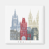 Poster Prague skyline Magneet (Voorkant)