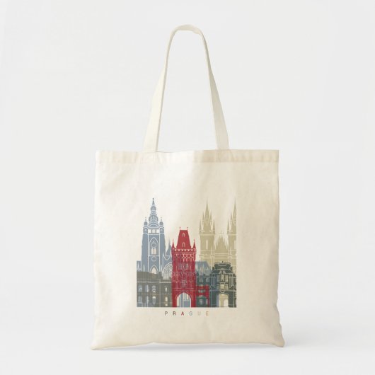 Poster Prague skyline Tote Bag (Voorkant)