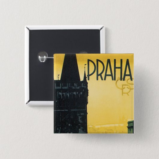  Poster Praha Vierkante Button 5,1 Cm (Voorkant /achterkant)
