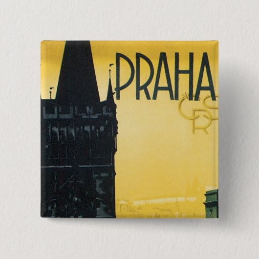  Poster Praha Vierkante Button 5,1 Cm (Voorkant)