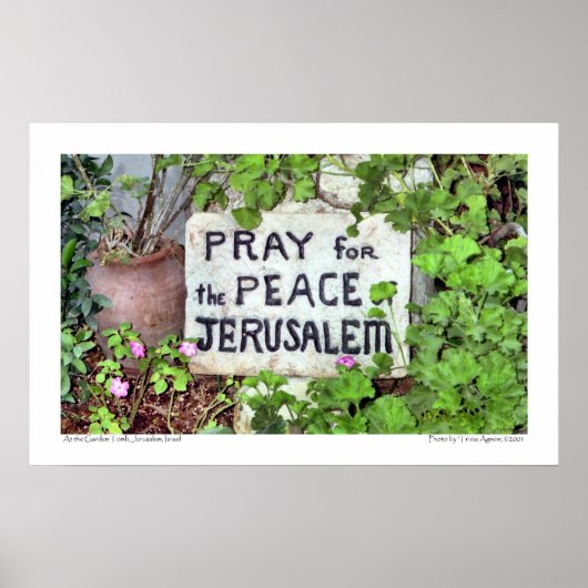poster "Pray for the Peace of Jeruzalem" (Voorkant)