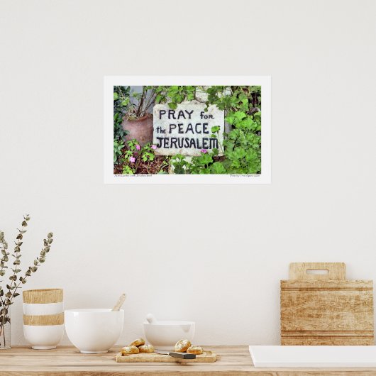 poster "Pray for the Peace of Jeruzalem" (Keuken)