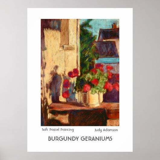 poster/prent 'Bourgondië Geraniums' Poster (Voorkant)