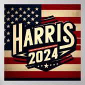 Poster presidentsverkiezingen HARRIS WALZ 2024 (Voorkant)