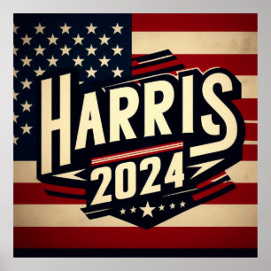 Poster presidentsverkiezingen HARRIS WALZ 2024