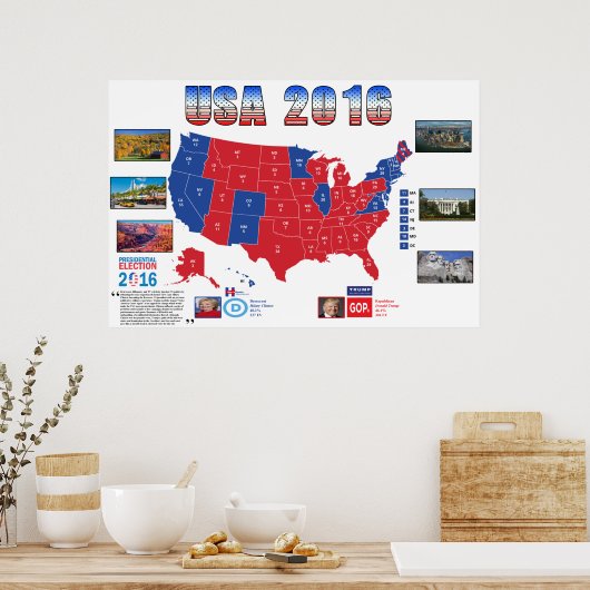 POSTER presidentsverkiezingen VS 2016 (Keuken)
