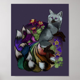 Poster Pride Kitsune en Columbine Flowers