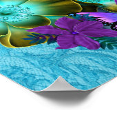 Poster Princess Baby shower Blauwgroen Blue Paars  (Hoek)