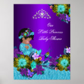 Poster Princess Baby shower Blauwgroen Blue Paars  (Voorkant)