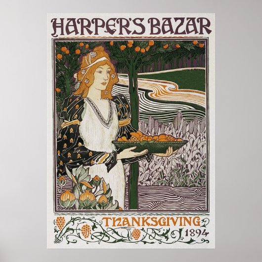 Poster Print: Art Nouveau - L.Rhead - Thanksgiving (Voorkant)