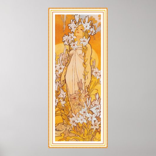 Poster/Print: Mucha - Flowers - Lily Poster (Voorkant)