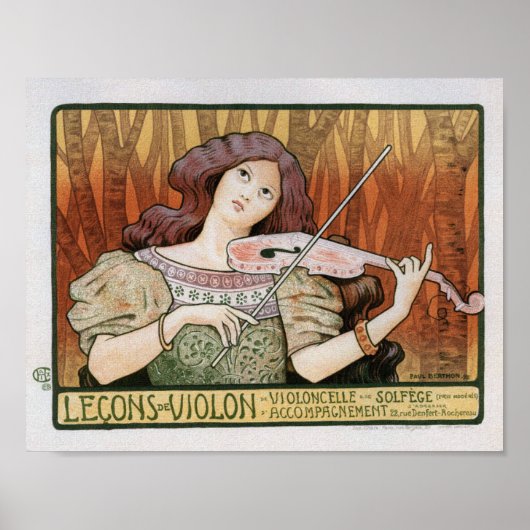 Poster Print: Violin Lessons by Paul Berthon (Voorkant)