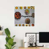 poster printplaat capoeira tambourine pandeiro (Thuiskantoor)