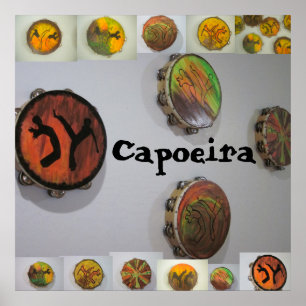 poster printplaat capoeira tambourine pandeiro