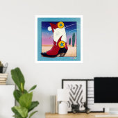 Poster, Prints - Cowboy Boot, helemaal gekleed (Thuiskantoor)