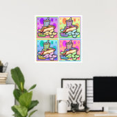 Poster, Prints - Pop Art Hot Dog met chips en Dr. (Thuiskantoor)