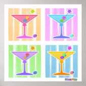Poster, Prints - Retro Pop Art Martinis (Voorkant)