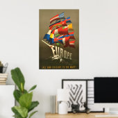 Poster Pro-Europa Alle kleuren op de mast (Thuiskantoor)