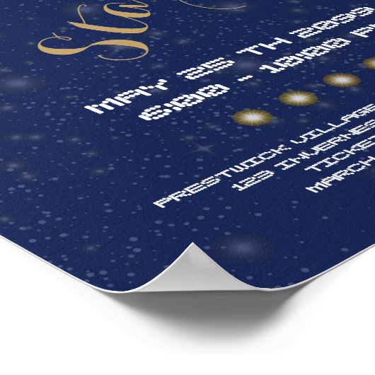 POSTER Prom senior junior, nachtsterren, blauw, st (Hoek)