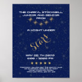 POSTER Prom senior junior, nachtsterren, blauw, st (Voorkant)