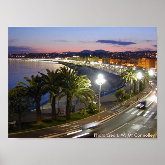Poster / "Promenade des Anglais" in Nice, (Voorkant)