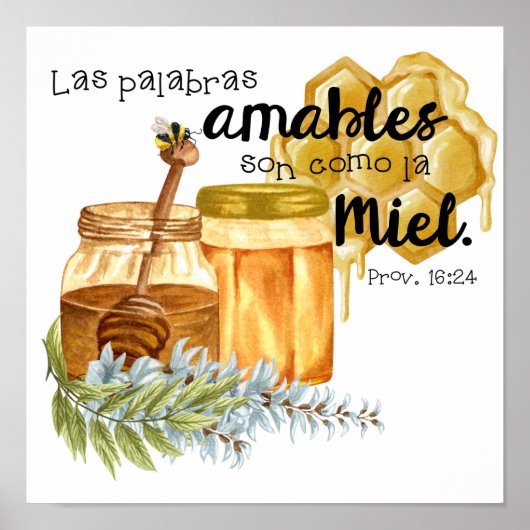 Poster Proverbios 16:24 en acuarelas (Voorkant)