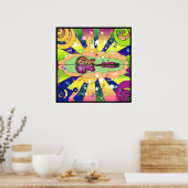 Poster Psychedelic Blues (Keuken)