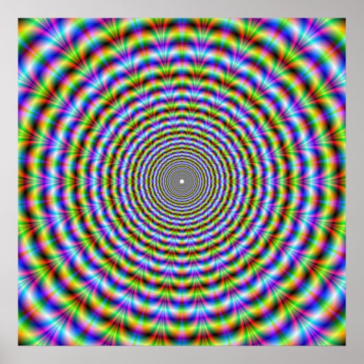Poster Psychedelic Neon Ripples (Voorkant)