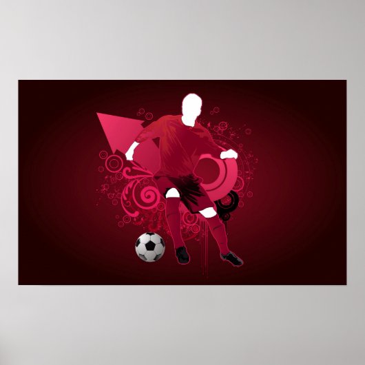 Poster Psychedelic Soccer Player (Voorkant)