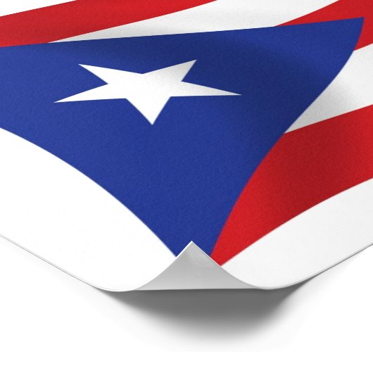 Poster Puerto Rico Flag Print (Hoek)