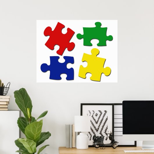 Poster puzzelstukjes (Thuiskantoor)