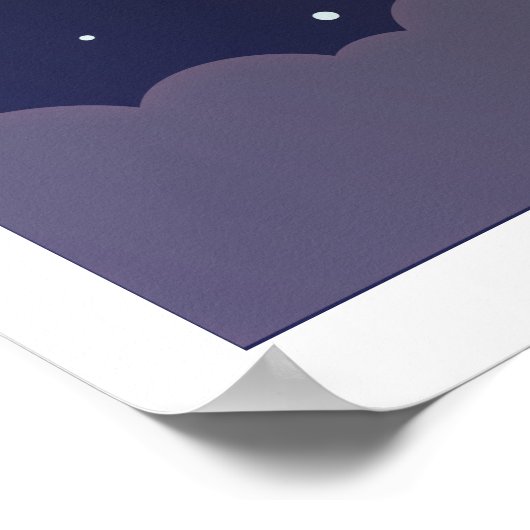 Poster "Raak de sterren" met raket (Hoek)