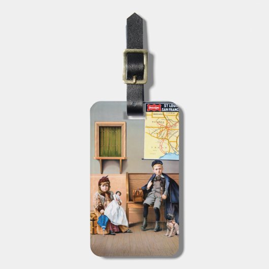 POSTER RAILROAD, 1898 BAGAGELABEL (Voorkant verticaal)