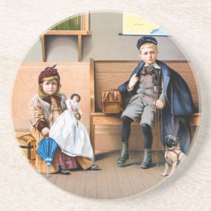 POSTER RAILROAD, 1898 ZANDSTEEN ONDERZETTER