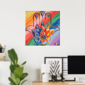 Poster Rainbow Hamsa (Thuiskantoor)