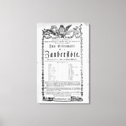 Poster reclame van "The Magic Flute" Canvas Afdruk (Voorkant)