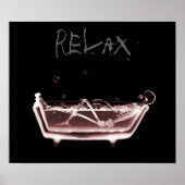 Poster - Red Relax X-Ray Skeleton Bath Time (Voorkant)