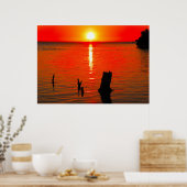 Poster, Red Sunset Poster (Keuken)