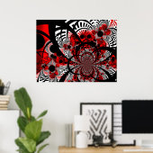 Poster Red Vingentwist Abstract Art (Thuiskantoor)