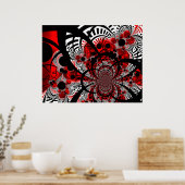 Poster Red Vingentwist Abstract Art (Keuken)